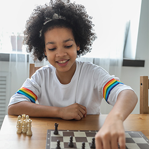 african american girl play chess Lincoln chess club